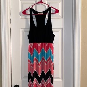 NWOT Chevron Maxi dress